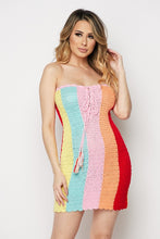 Load image into Gallery viewer, Multi Crochet Tube Mini Dress