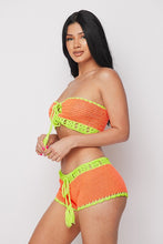 Load image into Gallery viewer, 2 Pcs Crochet Tube Top/short