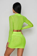 Load image into Gallery viewer, 2 Pcs Mesh Zip Frnt Top/skirt