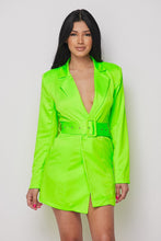 Load image into Gallery viewer, Satin L/s Belted Jacket Dress