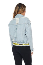 Load image into Gallery viewer, Rip Frnt Lable Trim Denim Jack