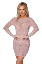 Load image into Gallery viewer, L/s Mesh Stone Zip Bck Mini Dr