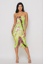 Load image into Gallery viewer, Animal Print Tube Midi Dress