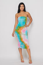 Load image into Gallery viewer, Tye Dye Tube Midi Dress