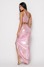 Load image into Gallery viewer, Shinny Knot Frnt Long Skirt