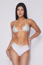 Load image into Gallery viewer, 2 Pcs Shinny Bra Top Bathsuit