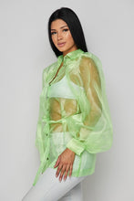 Load image into Gallery viewer, L/s Mesh Satin Belted Jacket