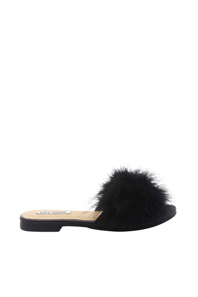Fur Front Slide On Sandal